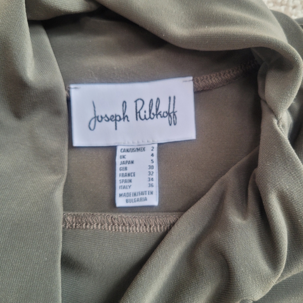 Chic Joseph Ribkoff Olive Cowl Neck Tunic Top Size 2 - Picture 6 of 10